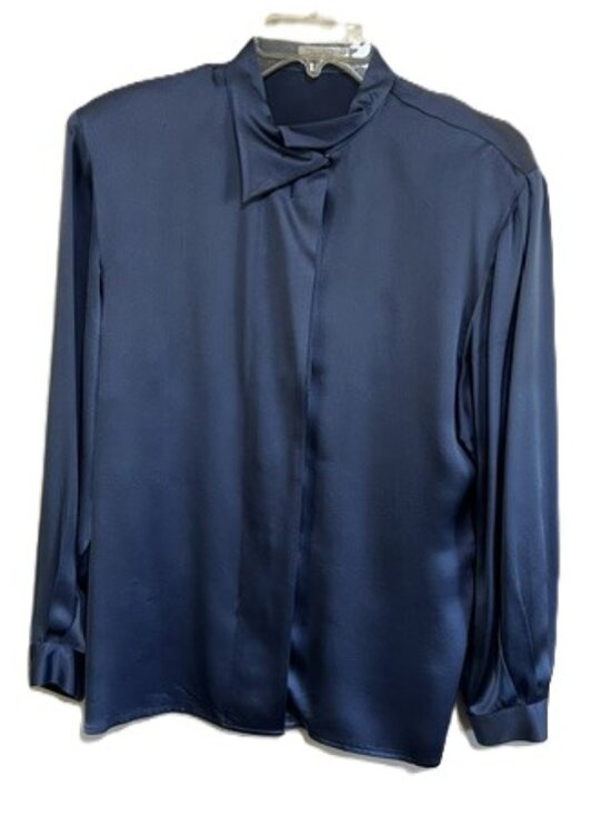 Tahari Tops - Tahari Silk Blouse Blue Sz 8